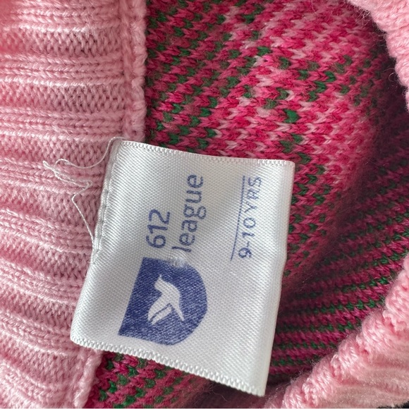 612 league sweater roses knit wool pink green luxe crew neck pull over flowers - Picture 8 of 11